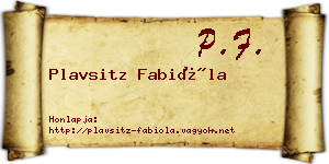 Plavsitz Fabióla névjegykártya